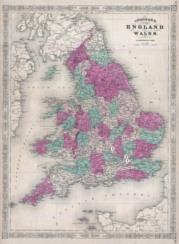 Alvin Jewett Johnson’s Map of England, 1867